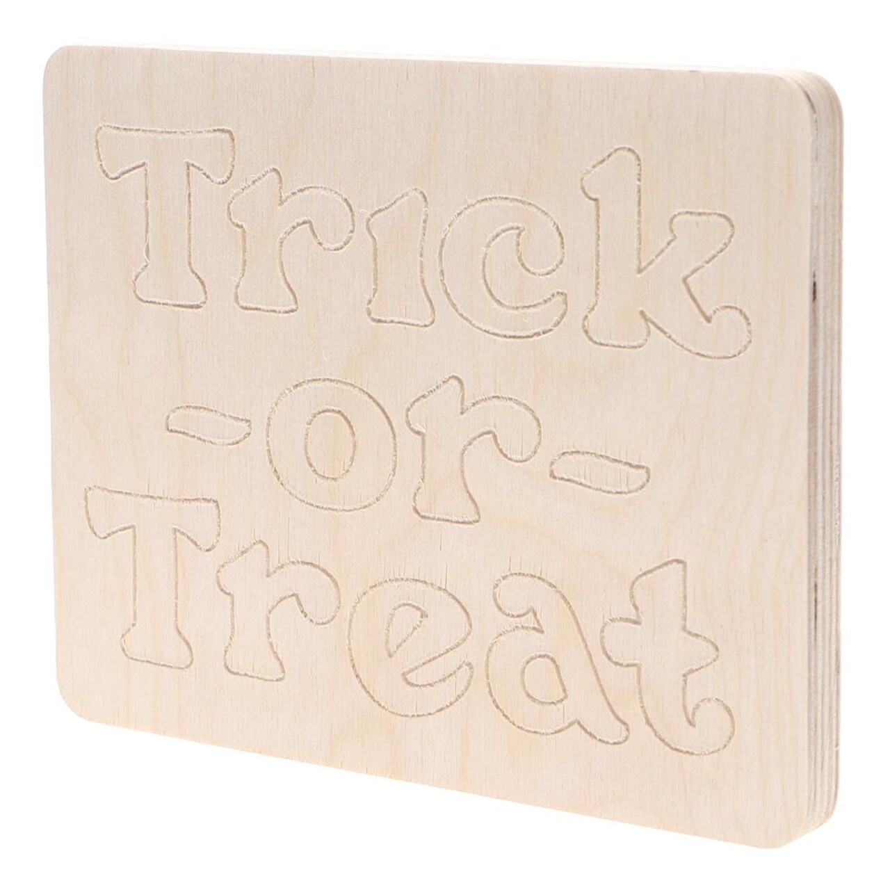Good Wood By Leisure Arts Shape Trick Or Treat 6 1/2"X 5"X 1/2", Wooden Shapes, Wood Shapes, Wooden Shapes Wall Decor, Large Small Shapes For Crafts